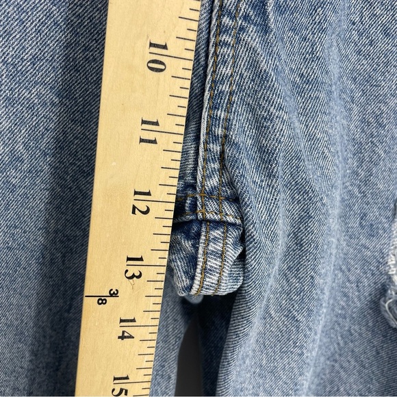 Signature 8 high waist distressed straight jeans Sz M knee holes 28x29 - Picture 8 of 11